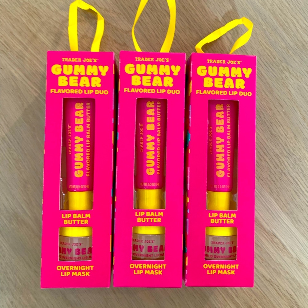 THREE (3) - Trader Joe’s Gummy Bear Lip Balm & Lip Mask Set New Limited Edition